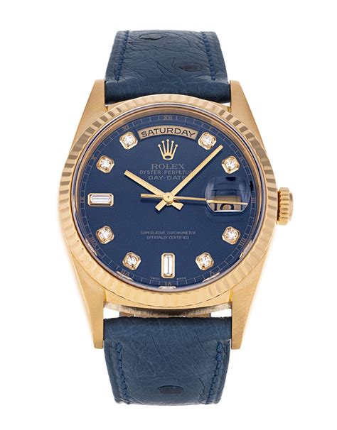 rolex day date blue leather strap|rolex day date watches.